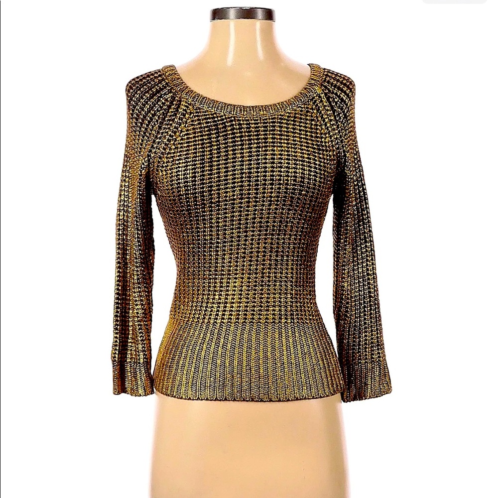 Bebe Label Gold Sweater Perfect For Fall and Winter